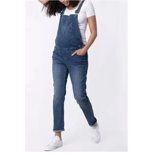 Seraphine Maternity Denim Overalls Size 4 Slim Leg Stretchy